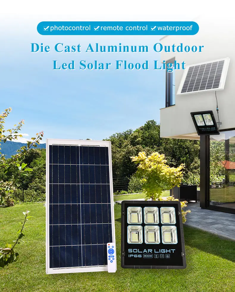 Litel Technology remote control solar flood lights outdoor for workshop