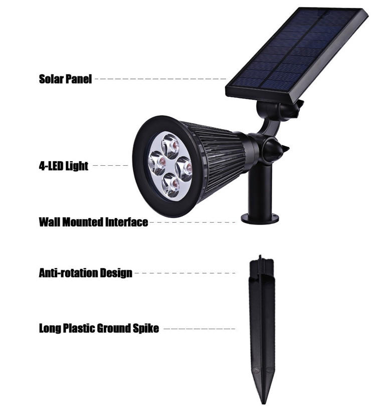 Gorąca sprzedaż 5.5 V ABS Outdoor LED Solar Power Lawn Light