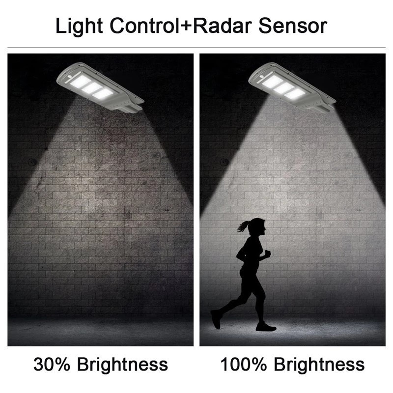 ABS All in One 20/40/60W Light&Radar PIR Sensor Light Control solar Street Light-9