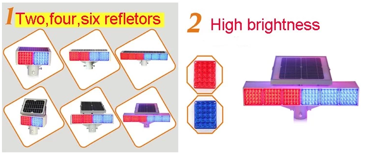 LED güneş enerjili trafik yanıp sönen acil ışık-3