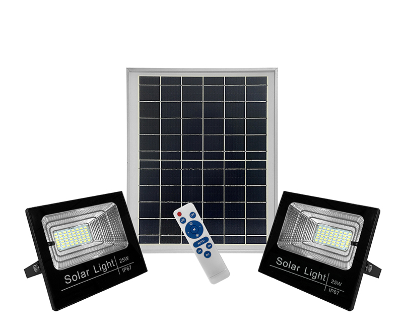 IP67 100lm/w Aluminum Alloy Remote-controlled timer switch 1 driving 2 solar flood light-7