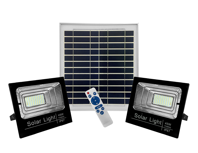 LED Solar Flood Light, High Output 25 Watt, With Solar Panel, Dimmable,  Timer Remote Control, IP67, 6000 Kelvin, Five Year Warranty