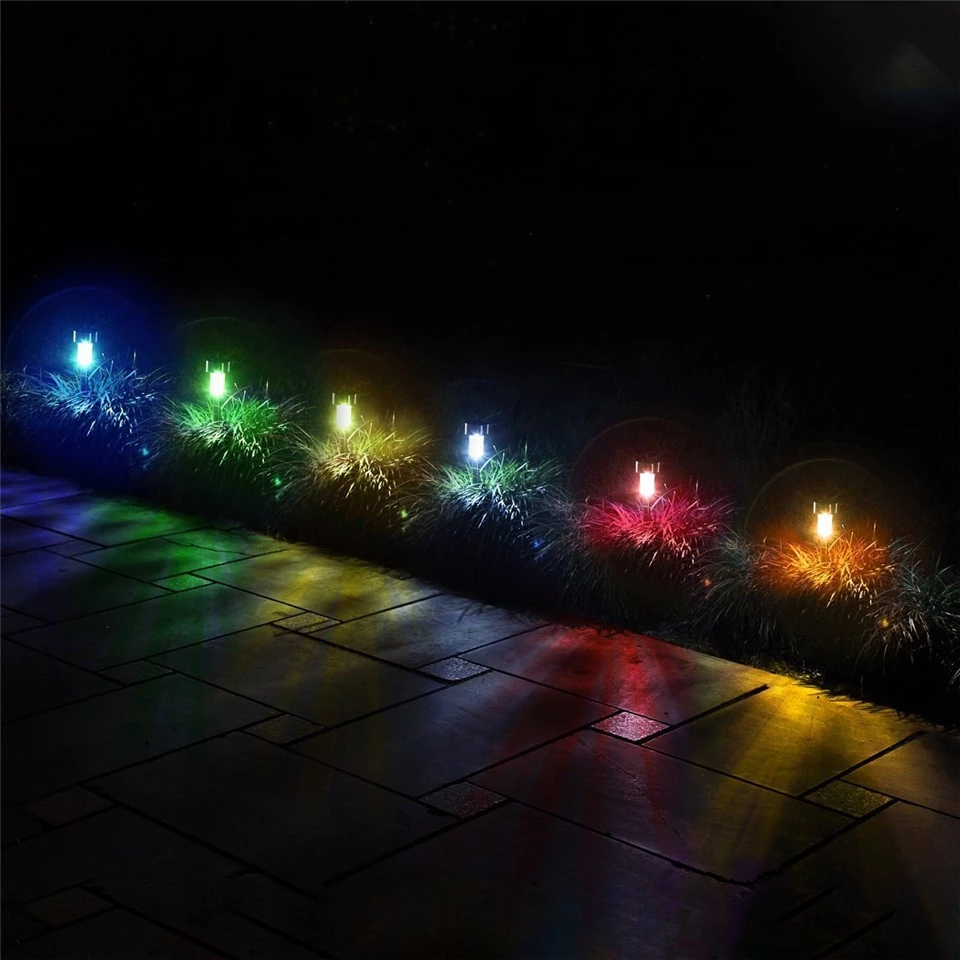smart yard led solar pathway lights stainless outdoor garden lawn light-8