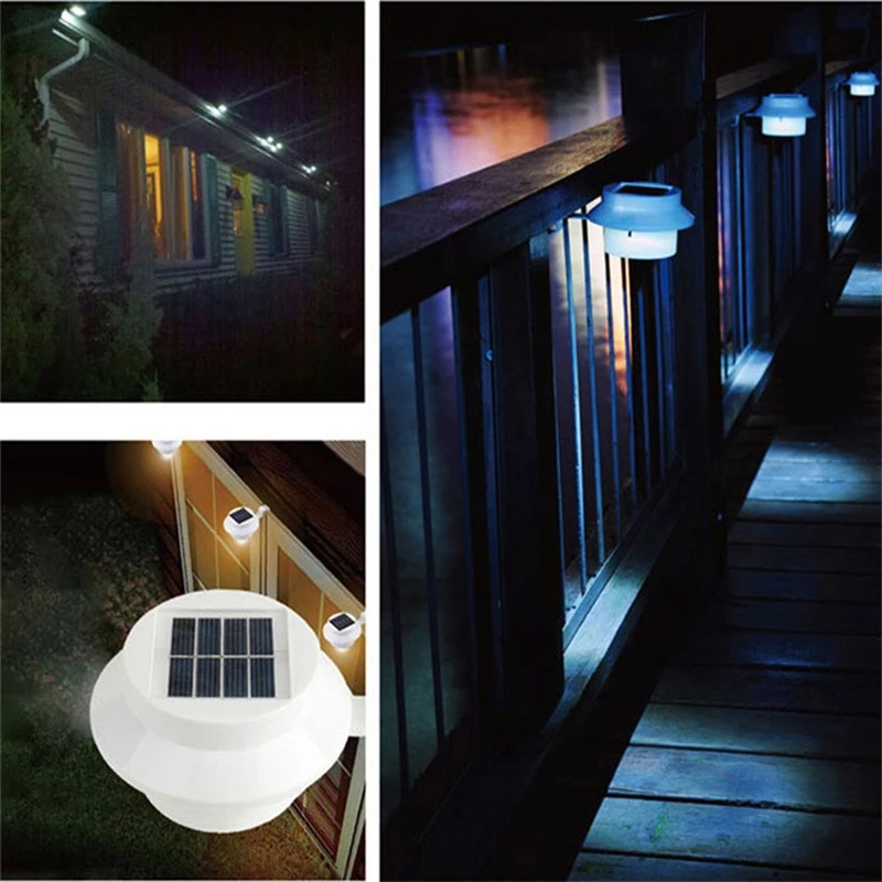 3 LED Güneş Enerjili Çit Bahçe Duvar Işık-13