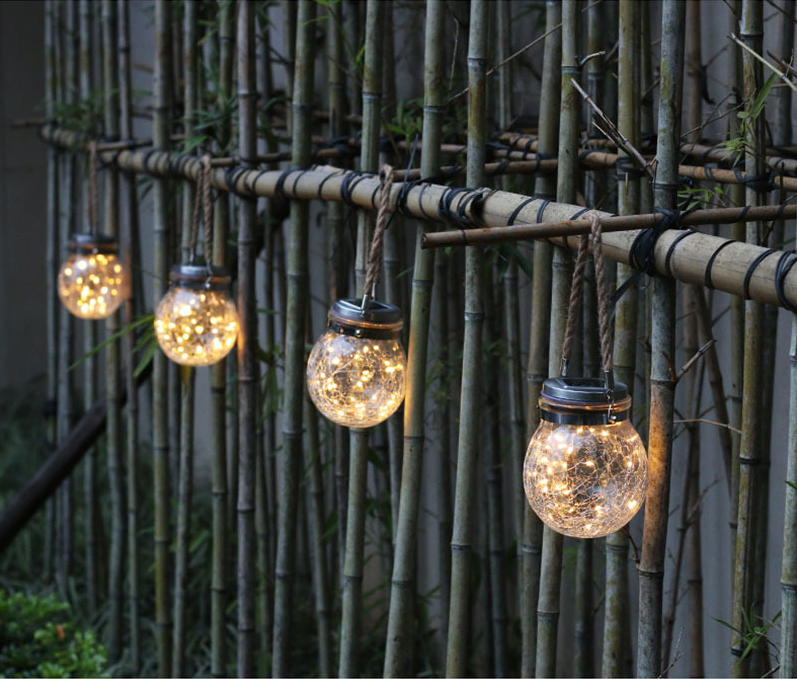 30Leds Solar Mason Jar Light String Glass Lantern Outdoor Decorative String Light-10