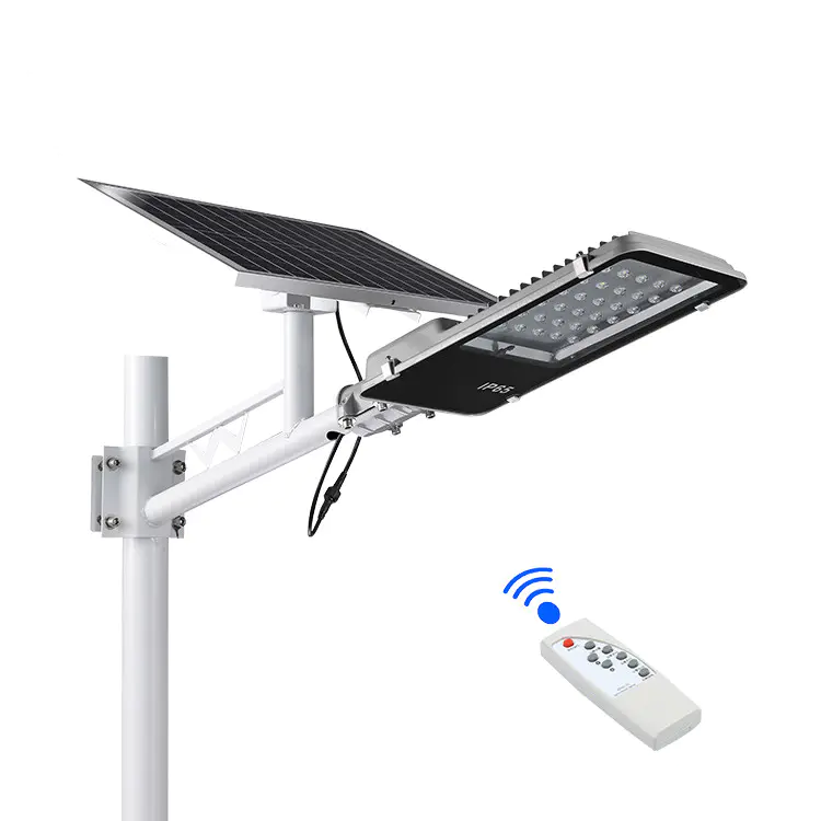 30W 40W 60W Sensor de luz + Control remoto Alto Brillo LED Proyecto Solar Luz de calle IP65