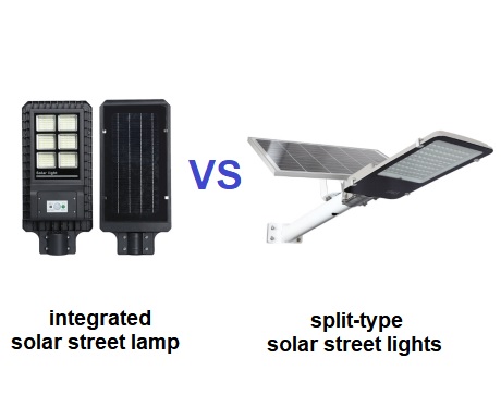 The split and integrated solar street lights are only different in structure?