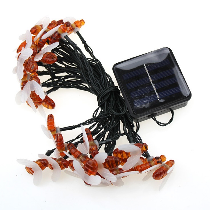 Battery Operated Lights Bees Solar Power Led String Light For Christmas