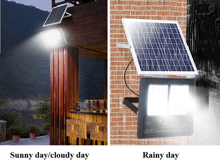 Lampu banjir surya outdoor remote control oleh massal untuk gudang