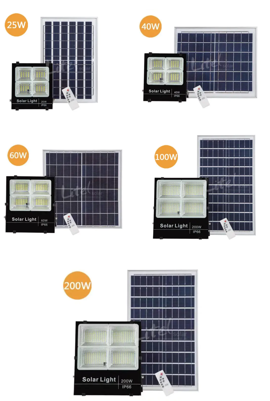 Litel Technology competitive price best outdoor solar flood lights by bulk for garage