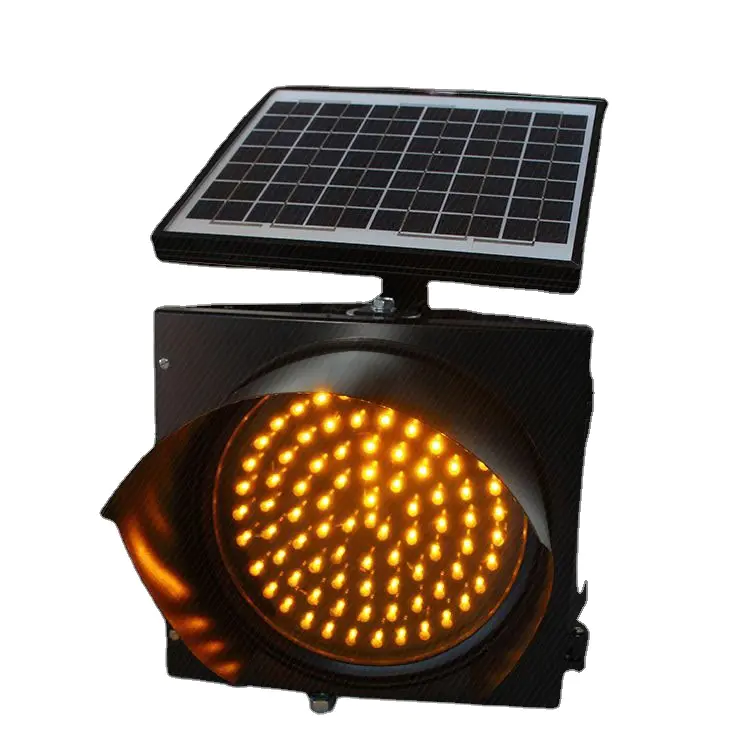 300mm 400mm  yellow LED  solar powered warning flashing traffic light