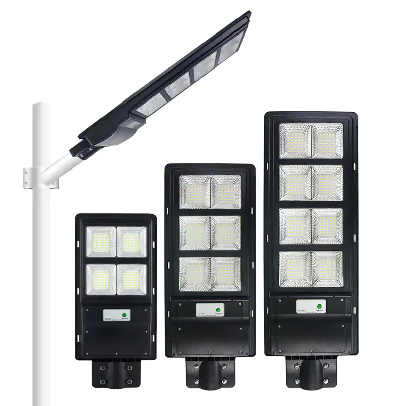 120W 200W 300W E-type high power integrated all in one PIR motion sensor ABS solar street light