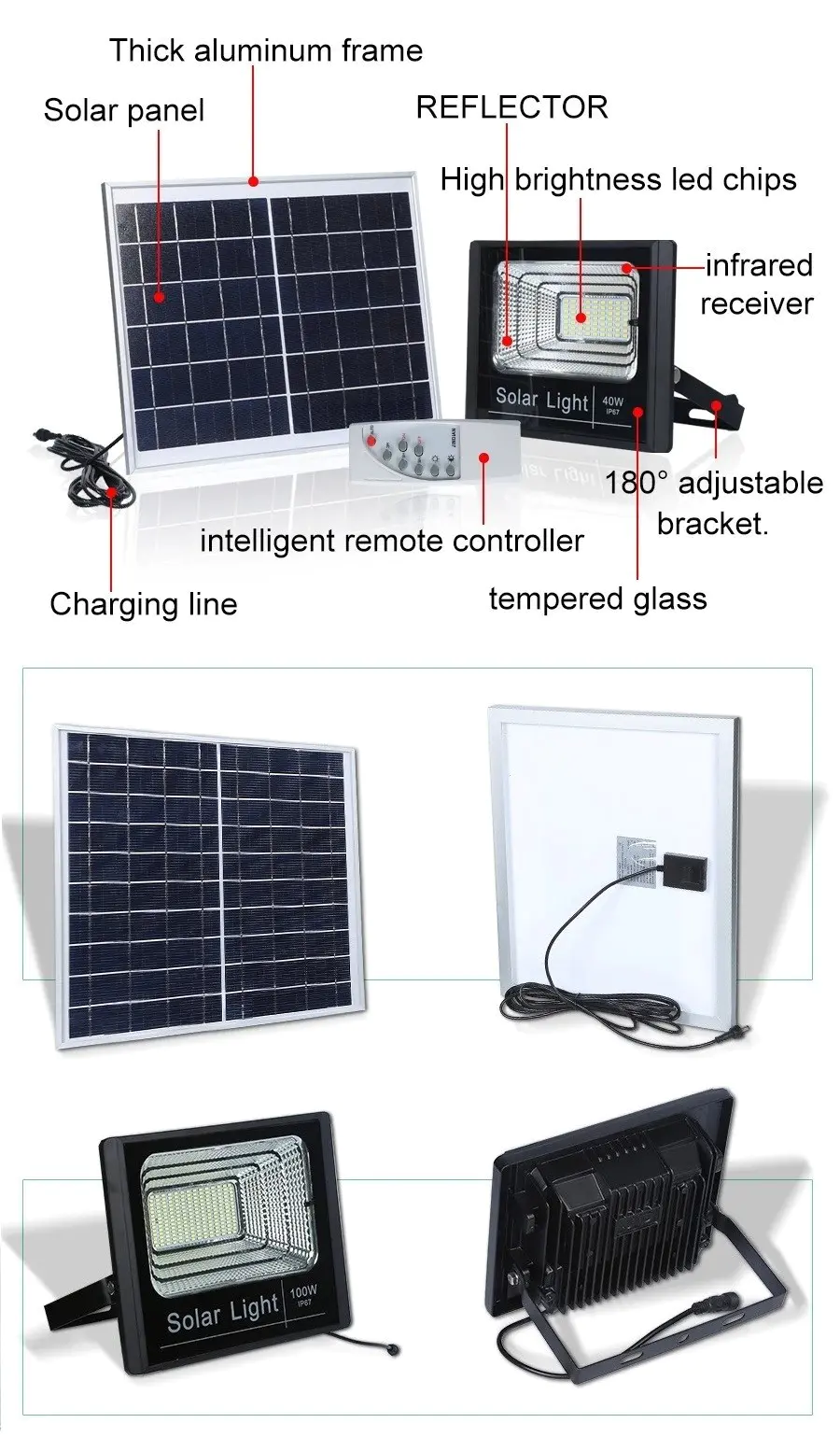 Litel Technology solar powered flood lights bulk production for garage