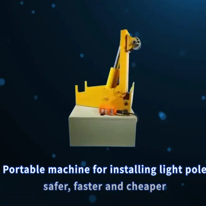 प्रकाश ध्रुव स्थापना के लिए पोर्टेबल सीधे स्टैंक उपकरण