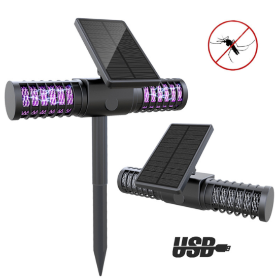 USB Potente UV LED Lámpara de trampa de mosquitos solar a prueba de agua