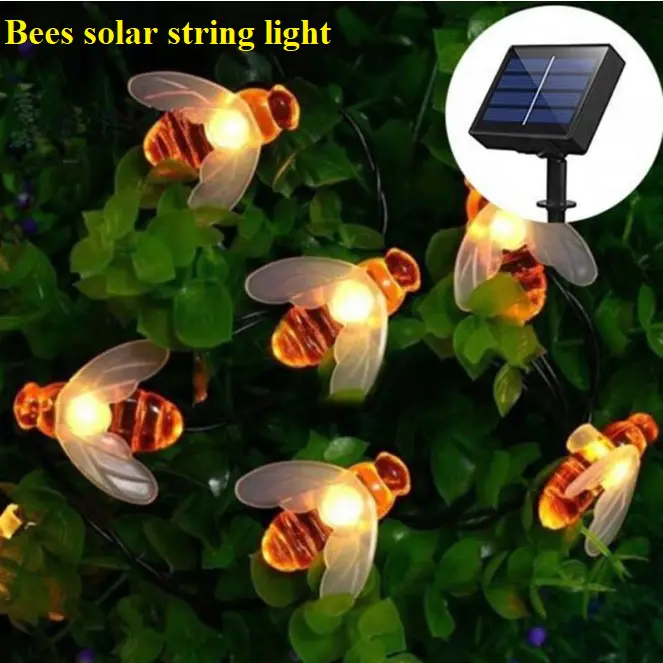 Luz de cuerda solar de abejas