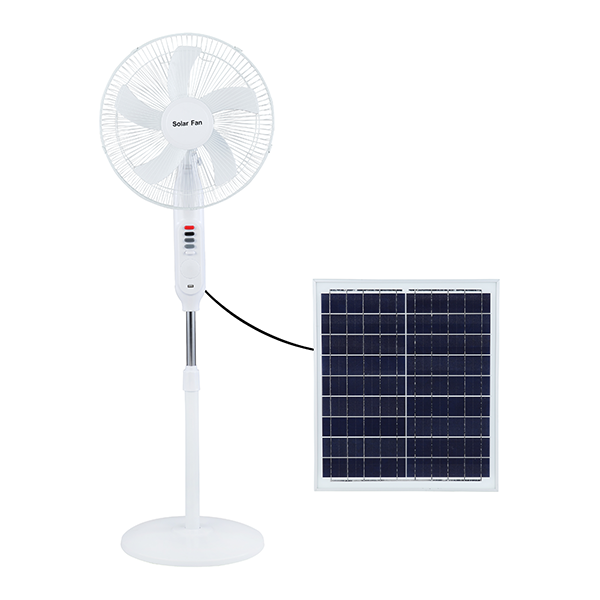 Ventilador solar 3 velocidades de viento 130° Gran angular Suministro de  aire 5 cuchillas silenciosas Batería de litio de gran capacidad Ventilador