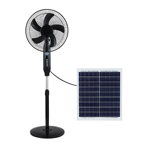 Ventilador de energía solar de 12V 3 velocidad de 16 pulgadas recargable