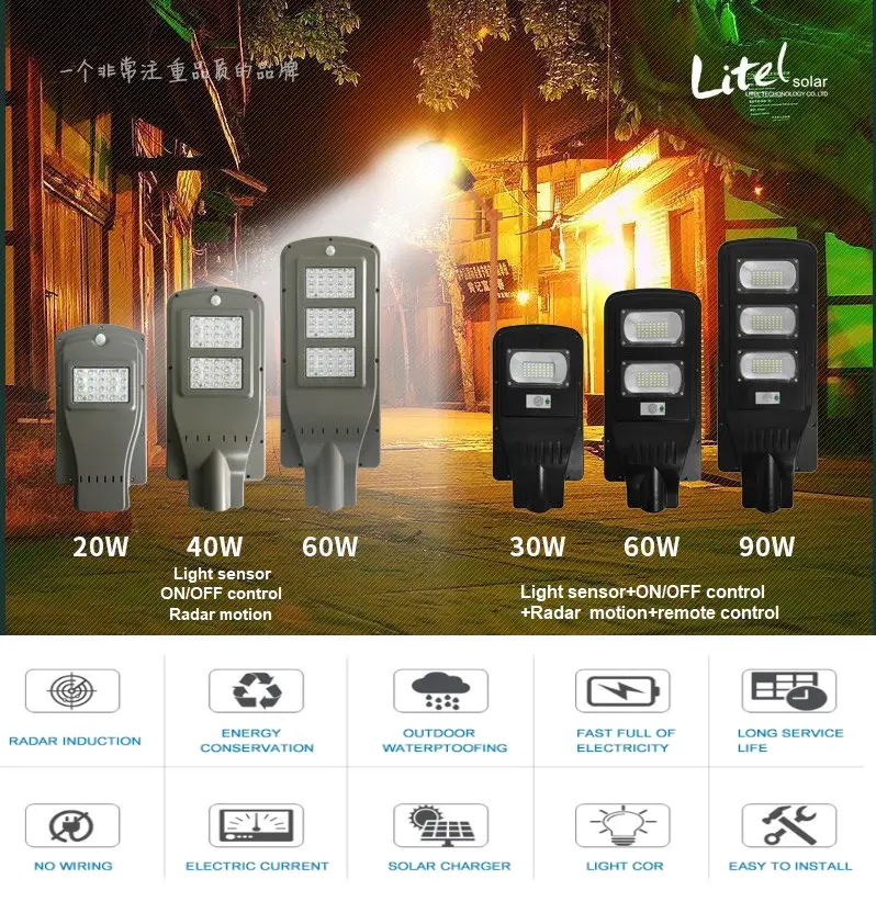 Litel Technology cob solar led street light order now for barn