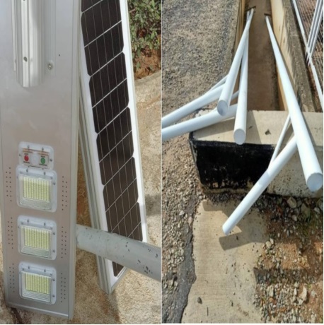 Semua dalam satu proyek lampu jalan LED surya di Nigeria