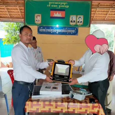 solar LED street lights donated to non-profit organizations in Cambodia