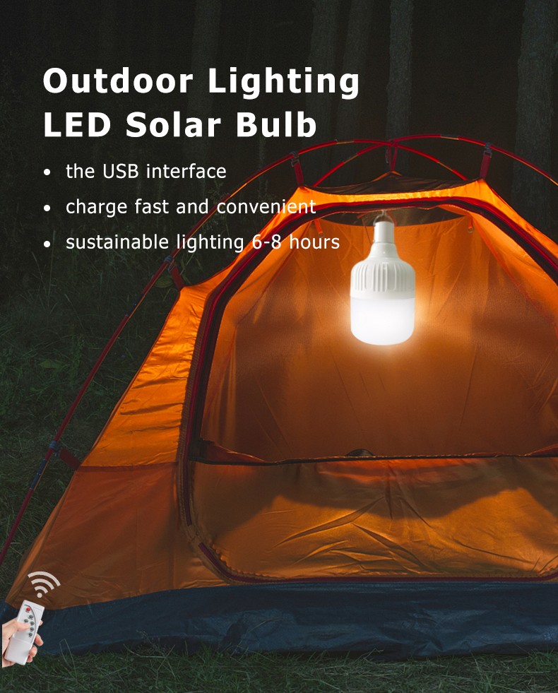 Home Yellow Camping iLitStargo 165LM Waterproof Emergency Lights Solar Powered Dimmable Light Bulb with 1000mAh Rechargeable Battery for Outdoor Tent Portable Solar Lights 