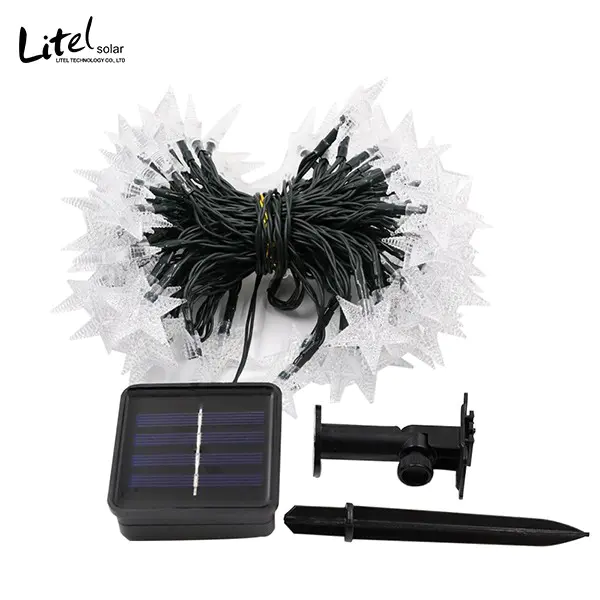100 LED 12m Star Solar String Lights Decorativo al aire libre con 8 modos de iluminación
