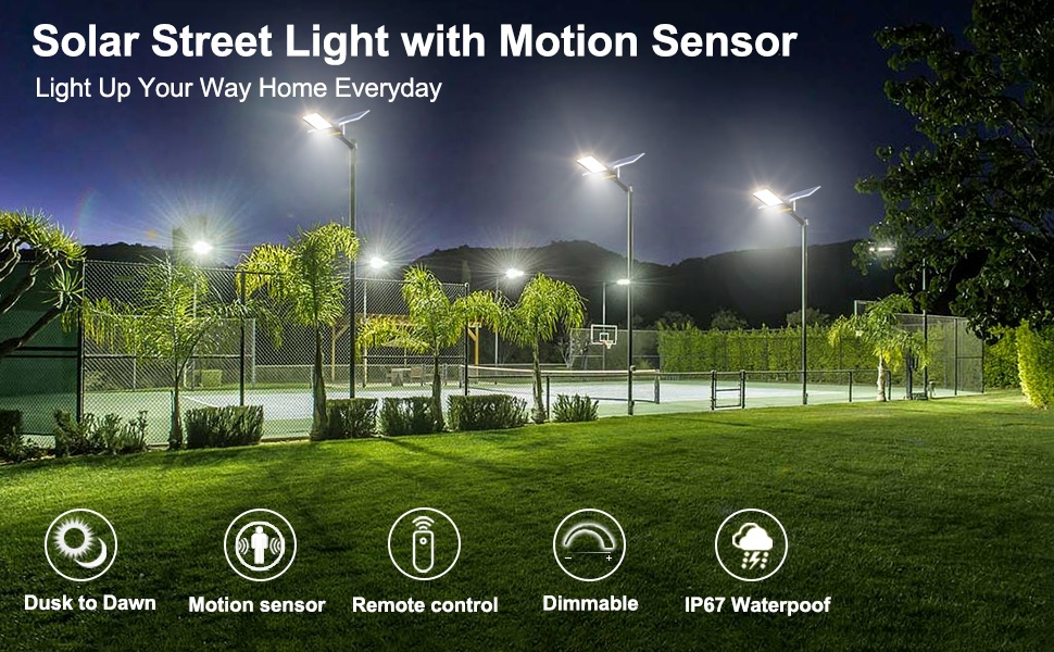 dim solar powered street lights residential energy-saving easy installation for workshop