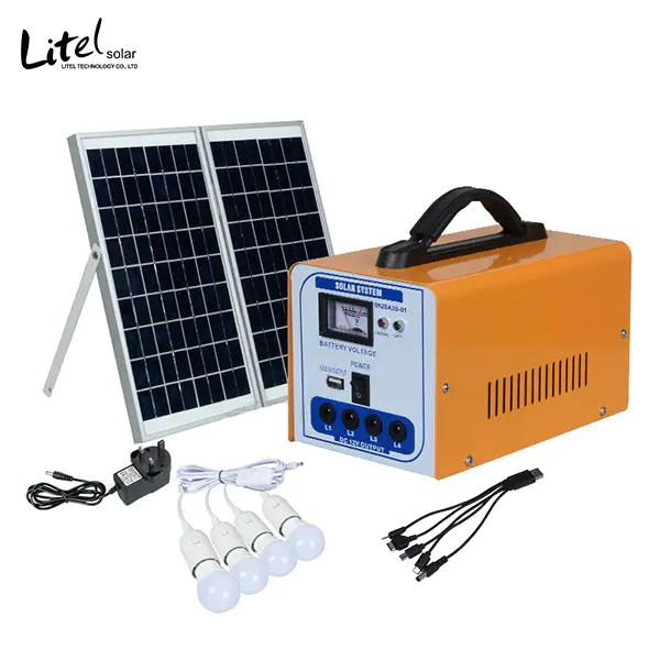 12V 10W 20W  solar led kits small dc lights portable system for camping home use
