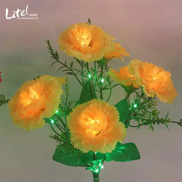 Solar Garden Lights with Carnation Flower for Outdoor Decorations - Gardening Gifts