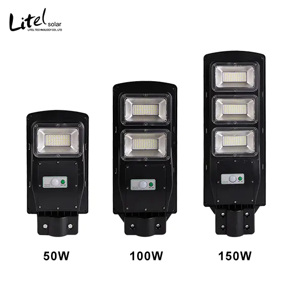 50W 100W 150W Commercial Solar Street Lights Outdoor with Motion Sensor & Remote