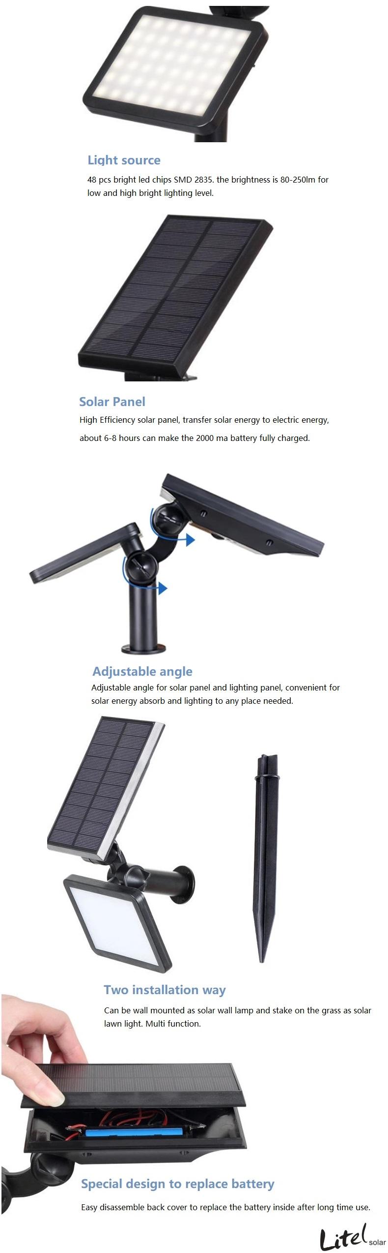 Litel Technology mounting solar garden lights step for lawn-2
