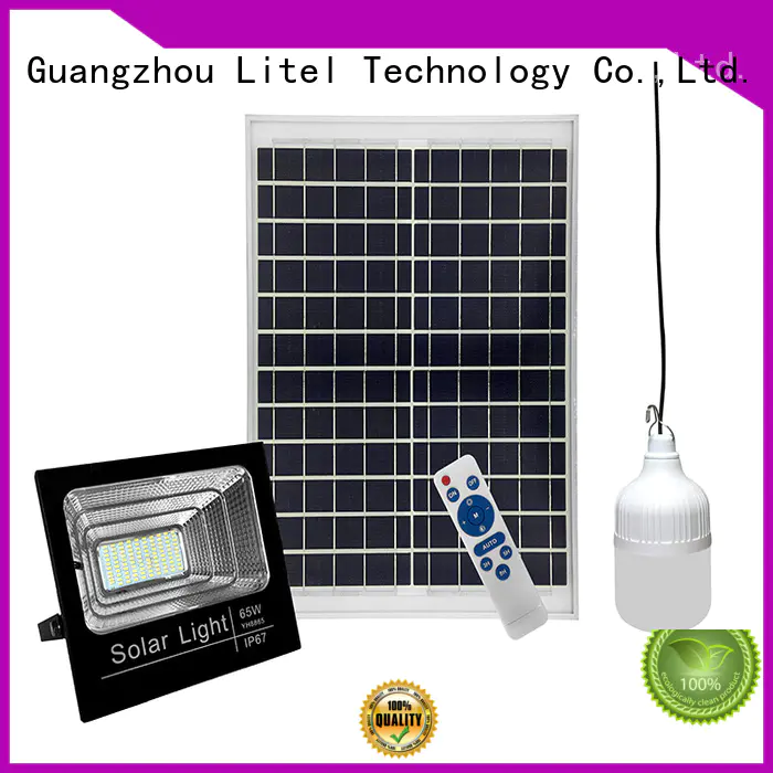 low cost solar powered motion flood lights remote control for warehouse Litel Technology