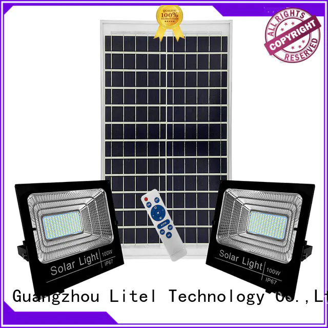IP67 100lm/w Aluminum Alloy Remote-controlled timer switch 1 driving 2 solar flood light