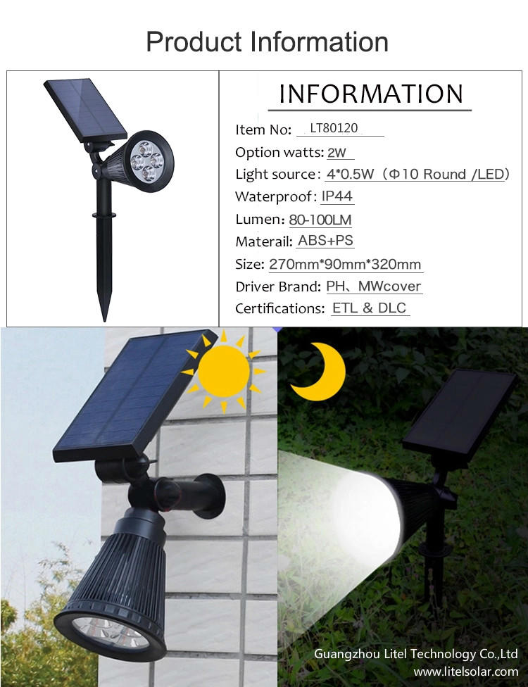 HOT SALE 5.5v ABS outdoor led solar power lawn spot light-1