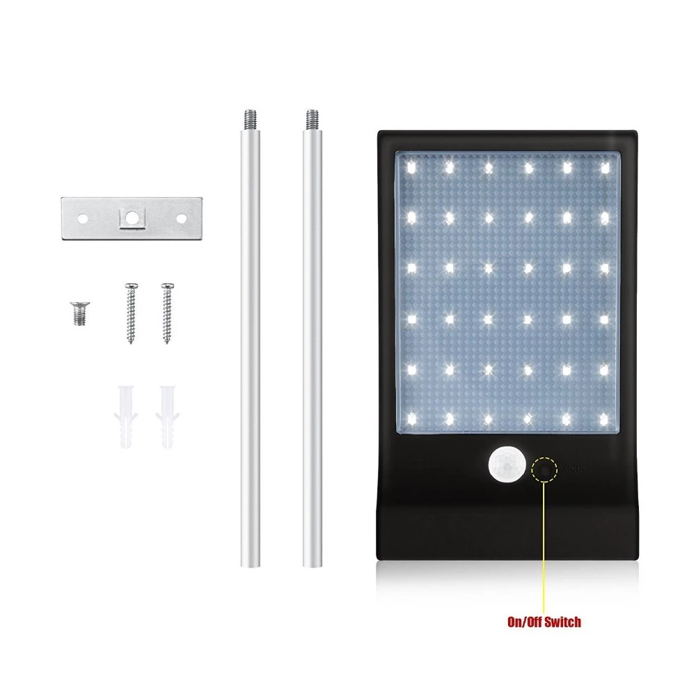 High bright 36 led solar motion activated solar wall light-1